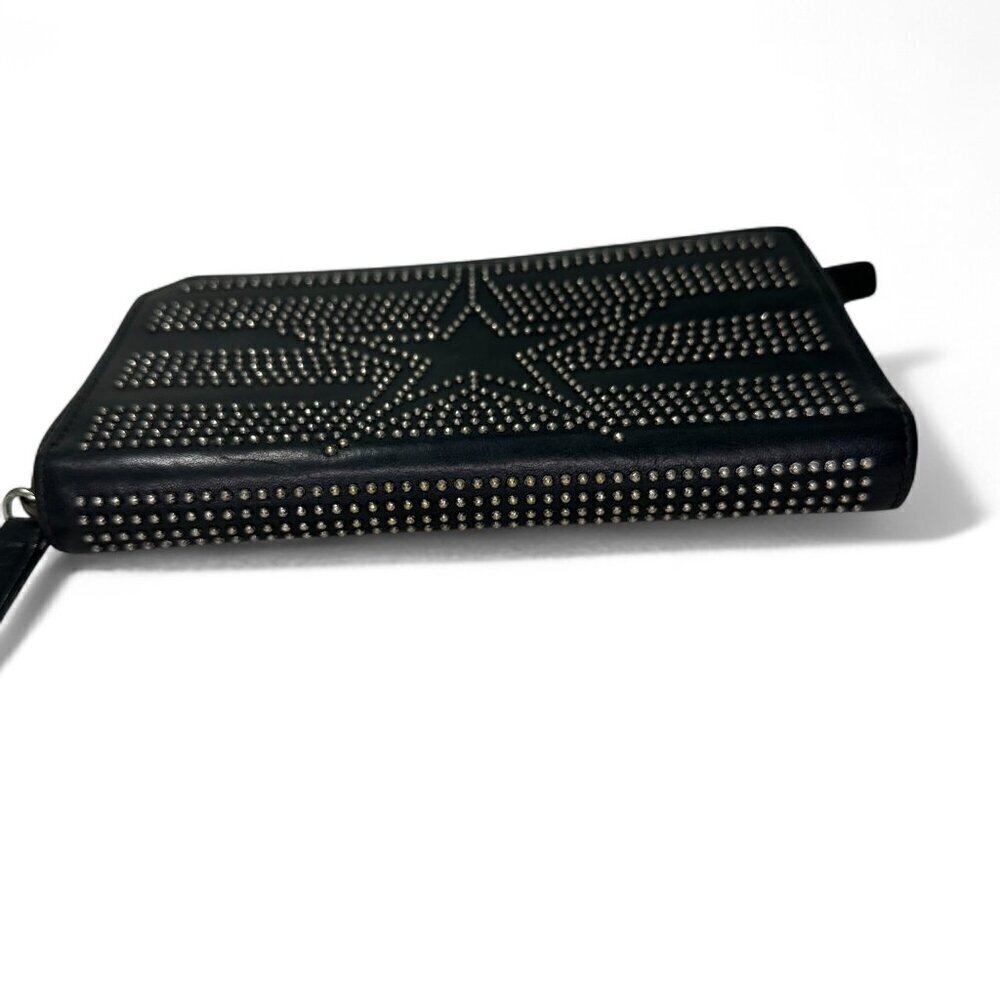 Women's Jimmy Choo Black Leather Wallet - Star Patterned Mini Studs - Picture 12 of 16
